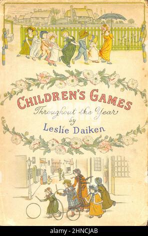 Schutzumschlag für Kinderspiele das ganze Jahr über von Leslie Daiken illustriert von Kate Greenaway 1949 Stockfoto