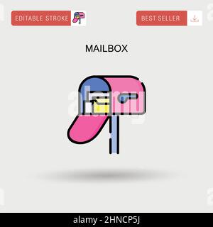 Einfaches Vektor-Symbol für Mailbox. Stock Vektor