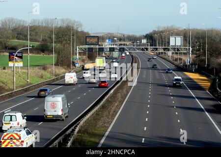 M42-Autobahn in der Nähe von Hampton-in-Arden, West Midlands, England, UK Stockfoto