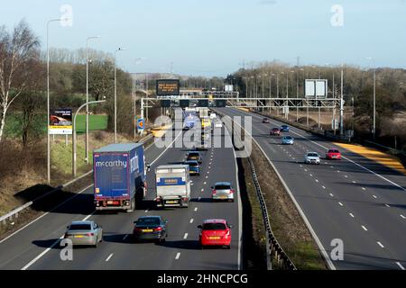 M42-Autobahn in der Nähe von Hampton-in-Arden, West Midlands, England, UK Stockfoto