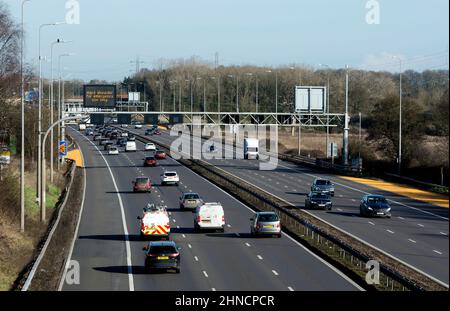 M42-Autobahn in der Nähe von Hampton-in-Arden, West Midlands, England, UK Stockfoto