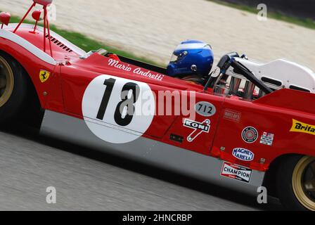 Scarperia, Mugello 5. märz 2008: Unbekannt Fahren Ferrari 712 kann am Jahr 1971 während des Trainings auf der Mugello Circuit. Italien Stockfoto