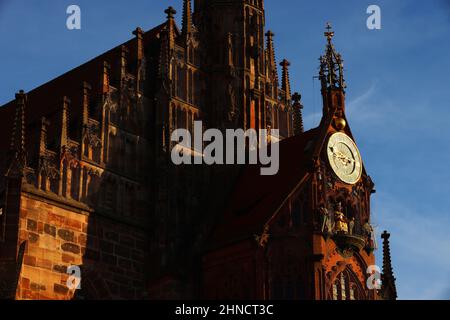 Kunst, Kirche, Gotik, Nürnberg, gotische Frauenkirche am Makrt in der Innenstadt oder Altstadt von Nürnberg oder Nürnberg, Franken, Bayern Stockfoto