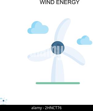 Einfaches Vektor-Symbol für Windenergie. Illustration Symbol Design-Vorlage für Web mobile UI-Element. Stock Vektor