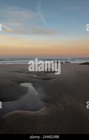 Tregantle Beach bei Sonnenaufgang Whitsand Bay Cornwall Stockfoto