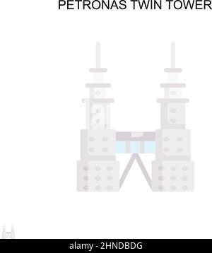 Petronas Twin Tower einfaches Vektor-Symbol. Illustration Symbol Design-Vorlage für Web mobile UI-Element. Stock Vektor