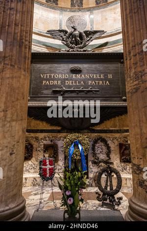 Grab von Victor Emanuel II., Pantheon von Agrippa, 126 v. Chr. Roma, Latium, Italien Stockfoto