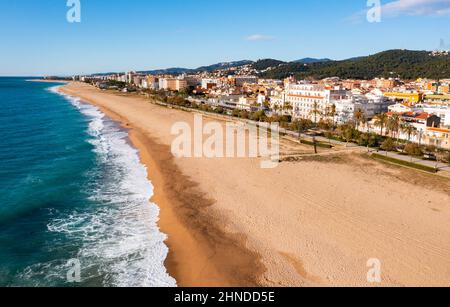 Luftaufnahme von Malgrat de Mar, Spanien Stockfoto