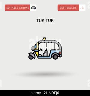 Tuk Tuk einfaches Vektorsymbol. Stock Vektor