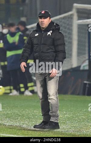 Arena Garibaldi, Pisa, Italien, 15. Februar 2022, Cheftrainer von Vicenza Cristian Brocchi beim Spiel AC Pisa gegen LR Vicenza - Italienischer Fußball der Serie B Stockfoto