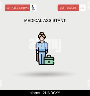 Einfaches Vektorsymbol für medizinische Assistenten. Stock Vektor