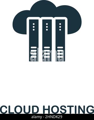 Cloud-Hosting-Symbol. Hochwertiges Design aus der Web-Hosting-Icon-Kollektion. Pixel Perfect Cloud Hosting-Symbol für Webdesign, Apps, Software, Print Stock Vektor