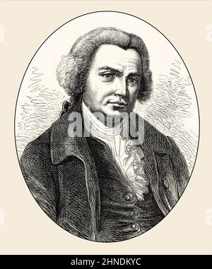 Porträt von John Smeaton, 1724 - 1792, dem englischen Ingenieurvater des Tiefbaus Stockfoto