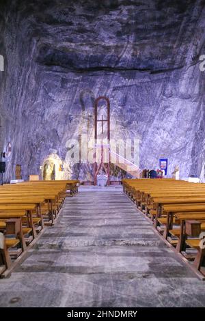 Innenkapelle im ehemaligen Salzbergwerk von Praid, Siebenbürgen Stockfoto