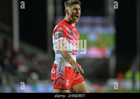 St. Helens, England - 10. Februar 2022 - Thomas Makinson von St. Helens während der Rugby League Betfred Super League Runde 1 St. Helens vs Catalan Dragons im Totally Wicked Stadium, St. Helens, UK Dean Williams Stockfoto