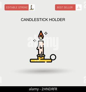 Kerzenhalter einfaches Vektor-Symbol. Stock Vektor