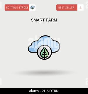 Einfaches Vektorsymbol für Smart Farm. Stock Vektor