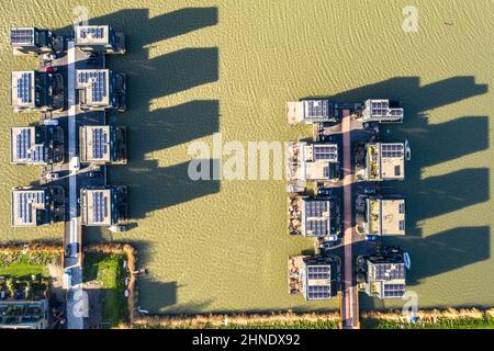 Neu entwickeltes Wohngebiet von Amsterdam, Niederlande Stockfoto