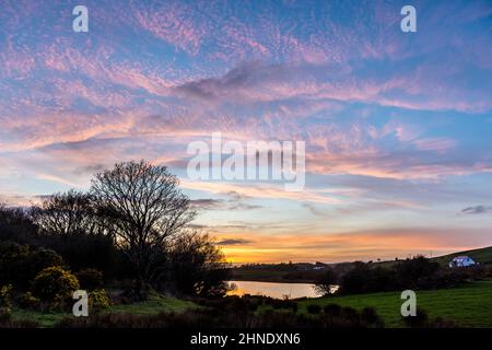 Wild Atlantic Way Landschaft bei Sonnenuntergang, Loughros Point, Ardara, County Donegal, Irland. Stockfoto