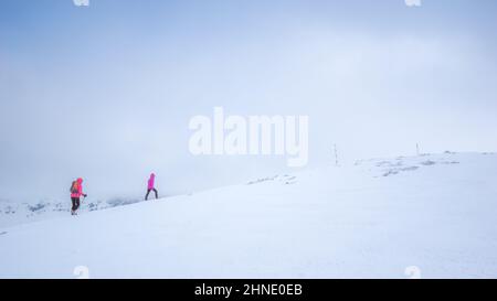 Bucegi Mountains, Rumänien. Wunderschöne Karpaten-Berglandschaft im Winter Stockfoto