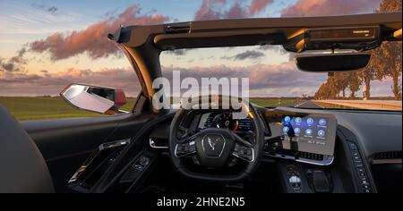 Chevrolet C8 Corvette Innenraum Stockfoto