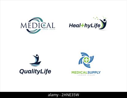 Moderne Gesundheit Medical Logo Design Symbol Collection Stock Vektor