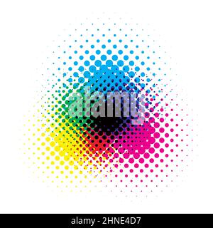 RGB- und CMYK-Halbton vector Abbildung Farbe Stock Vektor