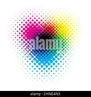 RGB- und CMYK-Halbton vector Abbildung Farbe Stock Vektor