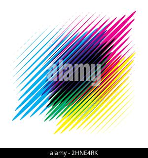 RGB- und CMYK-Halbton vector Abbildung Farbe Stock Vektor