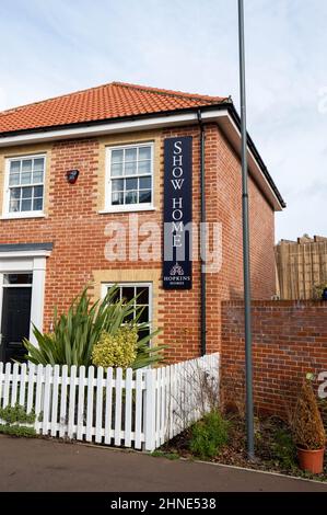 Hopkins Häuser zeigen sich auf einer neuen Wohnsiedlung in Norfolk England Stockfoto