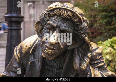 Statue von Milyo dem Verrückten auf Knyaz Alexander I. in Plovdiv, der Hauptstadt der Provinz Plovdiv im südlichen Zentrum Bulgariens Stockfoto