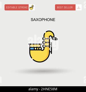 Einfaches Vektorsymbol für Saxophon. Stock Vektor