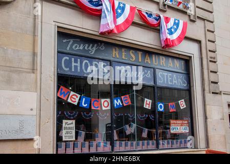 Glasgow City Centre als Indiana Jones New York Filmset. Stockfoto