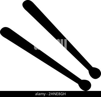 Vektor-Illustration von Drumsticks schwarze Farbe Silhouette Stock Vektor