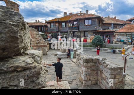 Historischer Teil des Resorts Nesebar an der Schwarzmeerküste, in der Provinz Burgas, Bulgarien Stockfoto