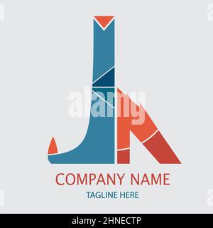 Buchstabe J und Buchstabe A Logo Vektor, Buchstabe j Abbildung, Buchstabe A Initialen Alphabet Logo Stock Vektor