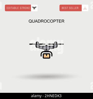 Einfaches Vektorsymbol Quadrocopter. Stock Vektor