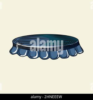Flaschenverschluss auf hellem Hintergrund isoliert. Handgezogener Bierdeckel. Vintage-Gravur. Für Pub-Menü, Karten, Poster, Drucke, Verpackungen. Vector Vintage Stock Vektor