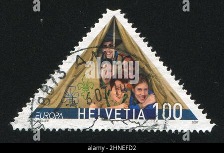 SCHWEIZ - UM 2007: Briefmarke gedruckt von der Schweiz, zeigt Scouting, um 2007 Stockfoto