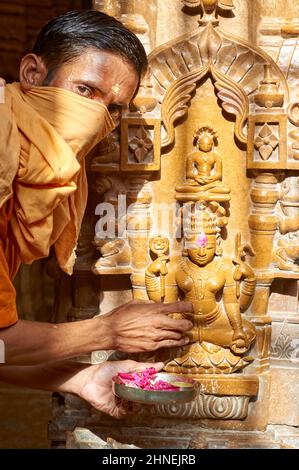 Indien Rajasthan jaisalmer. Sri Jaisalmir Lodravpur Parshavnath Jain Tempel Stockfoto