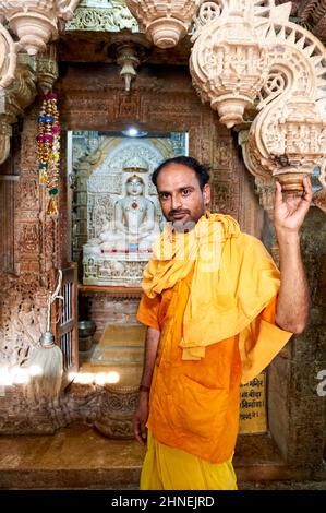 Indien Rajasthan jaisalmer. Sri Jaisalmir Lodravpur Parshavnath Jain Tempel Stockfoto