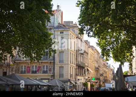 Ansicht der Gebäude in avignon im Palast der Päpste in frankreich Stockfoto