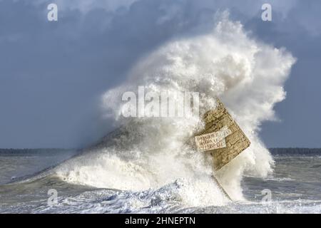 Le blockhaus du Hourdel et sa tête de Lion Stockfoto