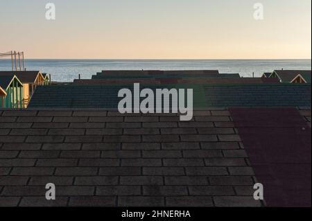 Lido di Ostia, Rom, Italien 18/10/2017: Hütten, Badeanstalt 'Plinius'. © Andrea Sabbadini Stockfoto