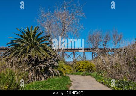 Blick von der South Dos Pueblos Road in Santa Barbara County, Kalifornien. Stockfoto