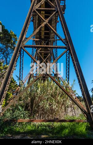 Blick von der South Dos Pueblos Road in Santa Barbara County, Kalifornien. Stockfoto