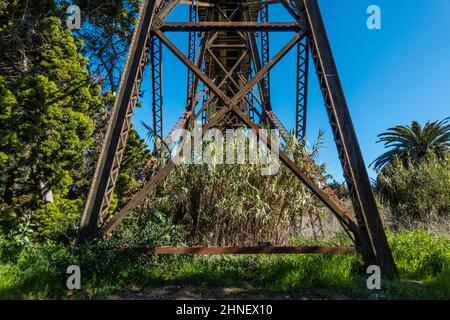 Blick von der South Dos Pueblos Road in Santa Barbara County, Kalifornien. Stockfoto