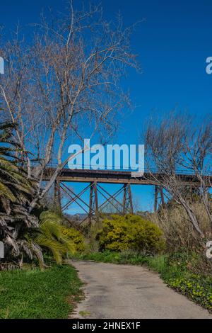 Blick von der South Dos Pueblos Road in Santa Barbara County, Kalifornien. Stockfoto