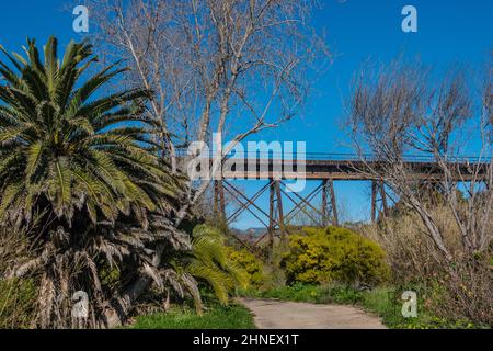 Blick von der South Dos Pueblos Road in Santa Barbara County, Kalifornien. Stockfoto