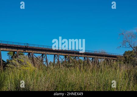 Blick von der South Dos Pueblos Road in Santa Barbara County, Kalifornien. Stockfoto